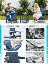 KINGYES Adjustable Folding Adirondack Chairs Set of 2, 3-Position Reclining Adirondack Chair with Cup Holder - Photo 7
