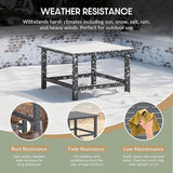 WestinTrends Malibu Low Outdoor HDPE Square Patio Coffee Table, Gray - Photo 4