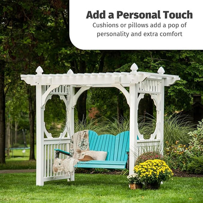 LuxCraft Adirondack Porch Swing 5' with Flip Down Center Console (Green)