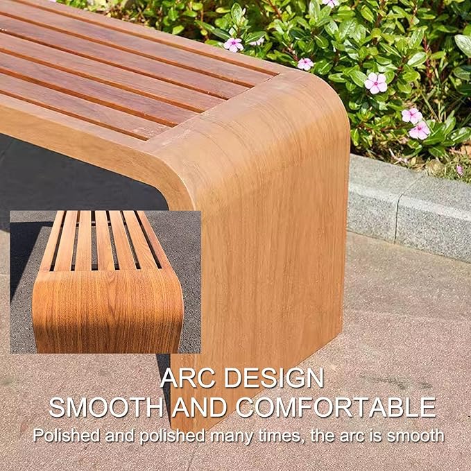 Outdoor Benches Weatherproof, Metal Garden Benches, Outdoor Garden Bench, Bottom Steel Pipe Reinforcement, Versatile Use(Brown,120cm)