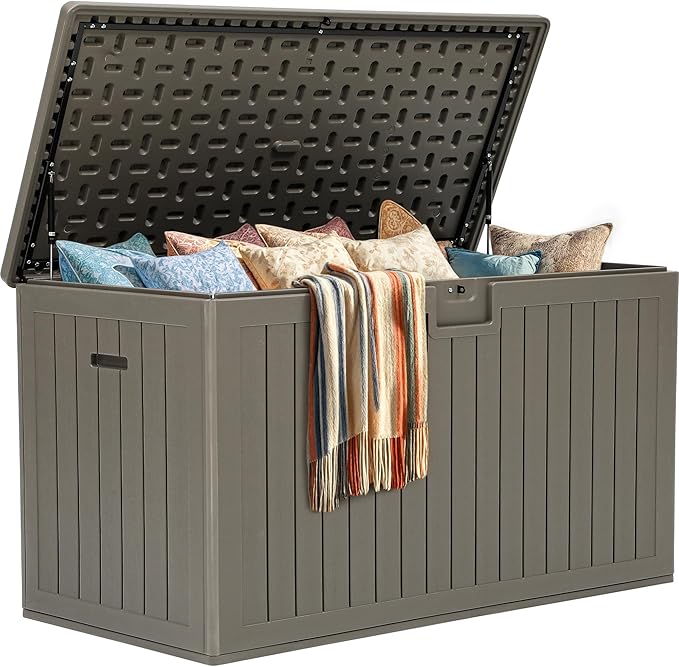 YITAHOME 220 Gallon Double-Wall Deck Box with Divider & Side Handles, Outdoor Large Storage for Patio Furniture Cushions - Photo 9