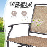 Giantex Patio Glider Bench, 400 Lbs Capacity, Steel Frame, Brown, Outdoor Swing Chair, 2-Person Loveseat, Back Support - Photo 5