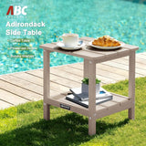 Outdoor Side Table HDPE Small Outdoor End Table Patio Side Tables Square for Backyard Pool Porch Balcony Double Layer - Photo 3