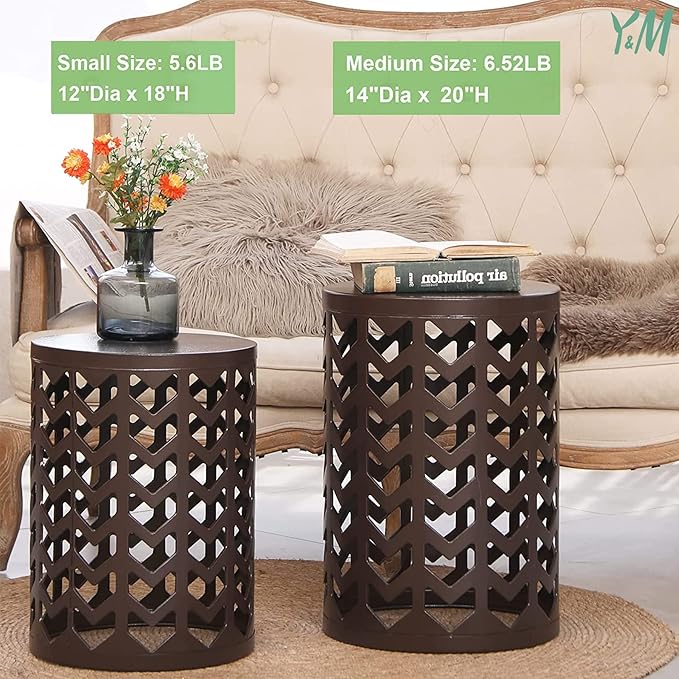 Y&M Nesting Side Table, Set of 3 Stacking Coffee Table for Living Room, Indoor End Tables - Photo 5
