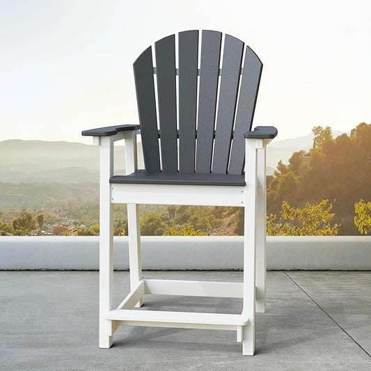 TYARDS Tall Adirondack Chair, Patio Chairs with 5" Widened Armrests and Footrest, HDPE Weather Resistant Adirondack Balcony Chairs, Outdoor Chairs for Garden, Backyard, Capacity 400LBS