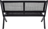 SAFAVIEH Outdoor Collection Kobina Black Acacia Wood/Black Rope Foldable Bench - Photo 5