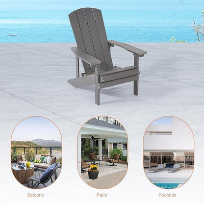 Adirondack Chairs, Plastic Adirondack Chairs Set of 2, All-Weather Resistant, Widely Used in Outdoor, Fire Pit, Deck, Outside, Garden