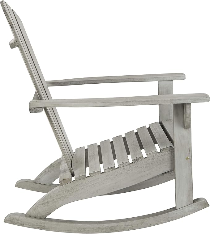 Safavieh PAT7042A Outdoor Collection Brizio Teak Rocking Adirondack Chair
