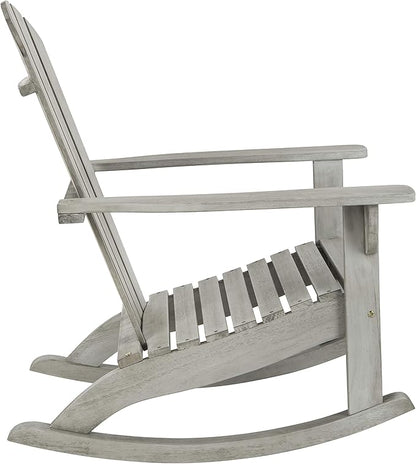 Safavieh PAT7042A Outdoor Collection Brizio Teak Rocking Adirondack Chair