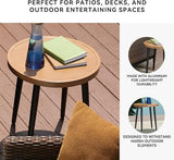 Signature Design by Ashley Horizon Hall Casual Outdoor End Table with 4 Legs, Light Brown & Black - Photo 4