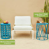 Y&M Set of 3 Nesting Metal Round Coffee Table, Side Table End Table for Indoor Outdoor Multifunctional Use - Photo 2