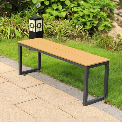 Garden Bench, 2-3Person Patio Bench, Solid Wood Bench Weatherproof, for Garden, Porch, and Park, Ideal for Outdoors and Indoors, Easy Assembly(Color:A,Size:47x15.7x17.7in)
