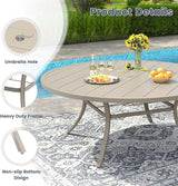 VICLLAX 60" Outdoor Round Patio Dining Table for 8-10 - Photo 4