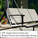 Textilene 3 Seat Hanging Swing, 5.2FT Patio Bench Swing - Photo 5