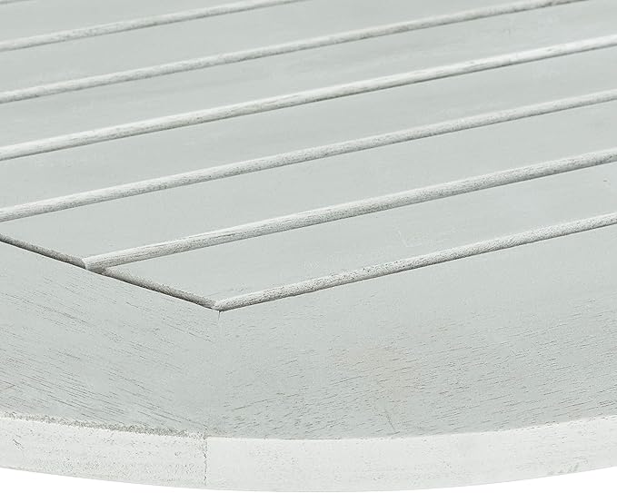SAFAVIEH Outdoor Patio Furniture Collection – Owens Grey Wash Balcony Hanging Half Table, Eucalyptus Wood Outdoor Accent Table, Space-Saving Design (PAT7045B)