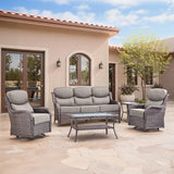 Swivel Patio Chairs sofa Set of 5 with 6" Thick Cushion - Wicker Outdoor Swivel Rocker Patio Chair - Photo 1