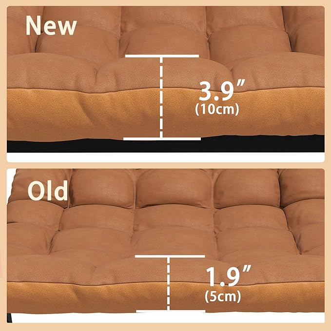 Oversized Indoor Rocking Chair, Plush Papasan Chair with Comfy Padded Cushions & Side Pocket, for Patio Garden, Porch - Photo 8