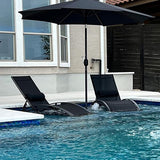 PURPLE LEAF Patio Chaise Lounge Set of 3 Outdoor Lounge Chair Beach Pool Sunbathing Lawn Lounger Recliner Chiar Outside - Photo 3