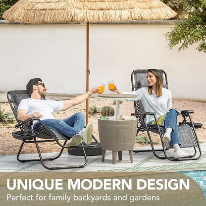Devoko Patio Zero Gravity Chair Outdoor Folding Adjustable Reclining Chairs Pool Side Using Lawn Lounge Chair with Pillow Set of 2