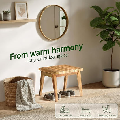 Melino Convertible Slat Bench, 3-in-1 Bench to Table to Chair, FSC Acacia Solid Wood for Indoor Outdoor - Patio, Entryway, Living Room, Guest Room - Easy Assembly, 20 Inch