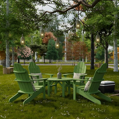 Wildridge Classic 33" Occasional Table, Lime Green - Outdoor Weather Resistant Recycled Plastic Furniture for Patio