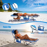 SUNNYFEEL Beach Lounge Chair, Backpack Reclining Beach Chairs Lay Flat, Sun Face Down Tanning Chair - Photo 6