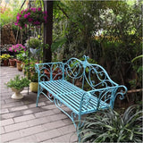 Outdoor Bench Garden Benches for Outdoors Patio Bench Metal Front Porch Bench with Sturdy Cast Iron Metal Frame - Photo 2