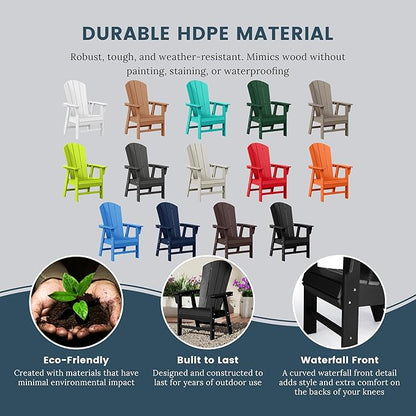 WO WESTIN OUTDOOR HDPE Laguna Adirondack Casual Patio Dining Chair,Gray