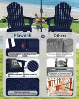 Plawdlik [2026 Upgraded Folding Adirondack Chair, 37.8" Extra High Back & 20.3" Wide Seat with Dual Cup Holders - Photo 7
