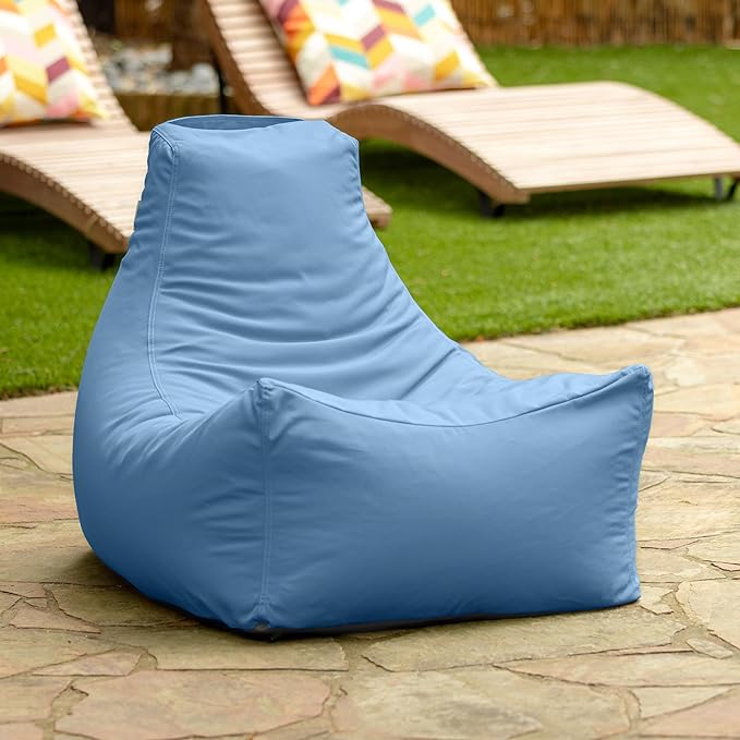 Jaxx Juniper Outdoor Bean Bag Patio Chair & Poolside Lounge, Ocean Blue