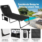VILLEY Oversized Padded Chaise Lounge with Cushion, Foldable Camping Cot, Patio Reclining Lounge Chairs - Photo 3