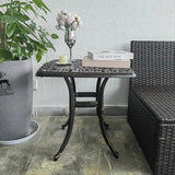 Outdoor 21" Cast Aluminum Square Side Table Set of 2 End Table for Patio, Backyard, Pool, Indoor Companion - Photo 7