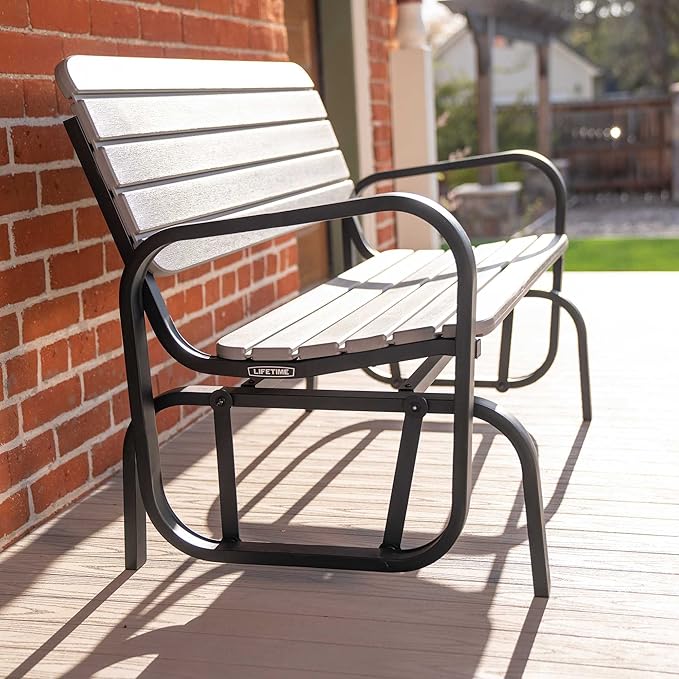 Lifetime 60361 Outdoor Swing Glider Bench, Storm Dust - Photo 8