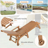 LUE BONA HDPS Chaise Lounge Chair with Table, 2-Piece, Outdoor Pool Lounge Chairs with Adjustable Backrest - Photo 4