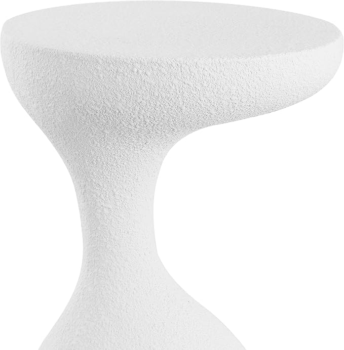 JONATHAN Y TBL1110C Boracay 19.75" Modern Minimalist Indoor/Outdoor Resin Drink Table, Pedestal, Contemporary, Mid-Century, Art Deco, Bohemian, Patio, Garden Room, Bathroom, Living Room, Frosted White