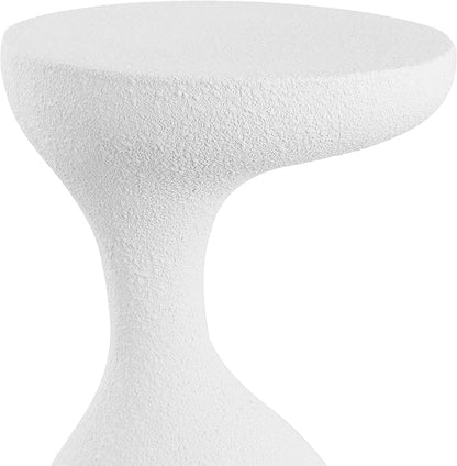 JONATHAN Y TBL1110C Boracay 19.75" Modern Minimalist Indoor/Outdoor Resin Drink Table, Pedestal, Contemporary, Mid-Century, Art Deco, Bohemian, Patio, Garden Room, Bathroom, Living Room, Frosted White