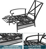 SUNCROWN Outdoor Recliner Chair Patio Adjustable Relaxing Chairs Outdoor Metal Furniture Chair with Thick - Photo 5