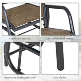 Outsunny Porch Glider Set of 2, Metal Frame Swing Glider Chair with Breathable Mesh Fabric - Photo 7