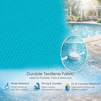 Kozyard Outdoor Chaise Lounge Chair, Full Aluminum Frame, Adjustable Reclining Patio Lounger for Poolside, Sunbathing & Backyard, Textilene (Aqua, 2Chairs)