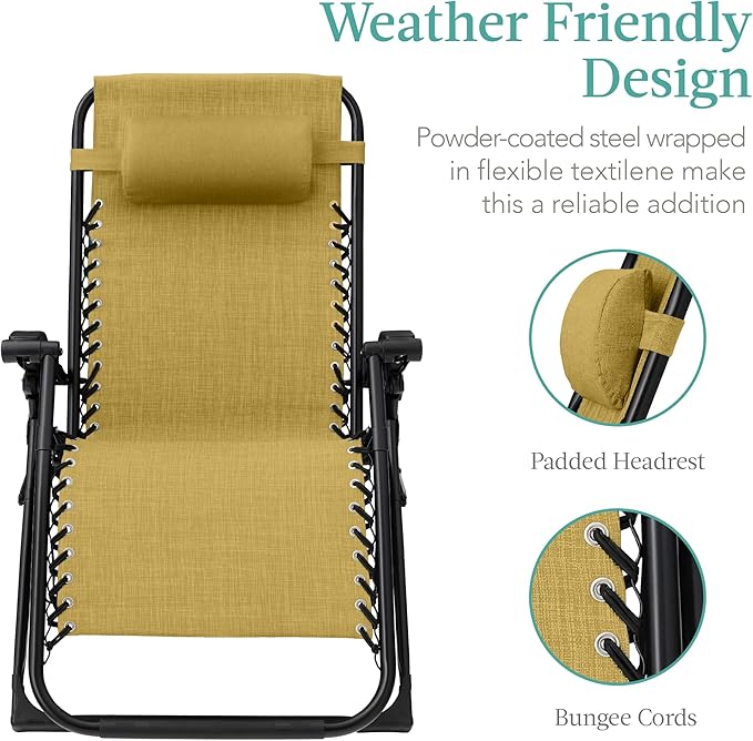 Best Choice Products Oversized Zero Gravity Chair, Folding Outdoor Patio Recliner - Photo 4