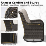 Outdoor Swivel Rocker Patio Chair - Outdoor Wicker Patio Furniture with Thickened Olefin Cushions - Photo 3