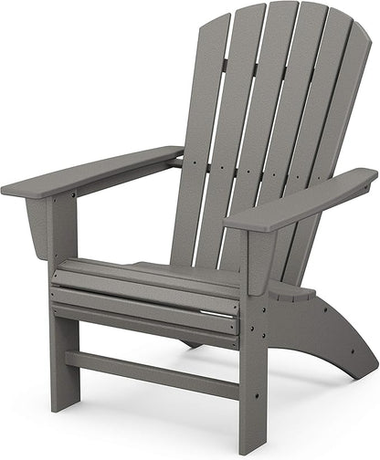 POLYWOOD Nautical 3-Piece Curveback Adirondack Chair Set with Side Table