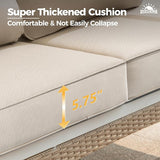 Metal Patio Furniture Loveseat Sofa with 5.75" Extra Thick Waterproof Cushion - Photo 4