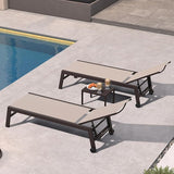 PURPLE LEAF Outdoor Chaise Lounge Chair Set of 2, Patio Pool Textilene Loungers with Adjustable Backrest and Wheels - Photo 1