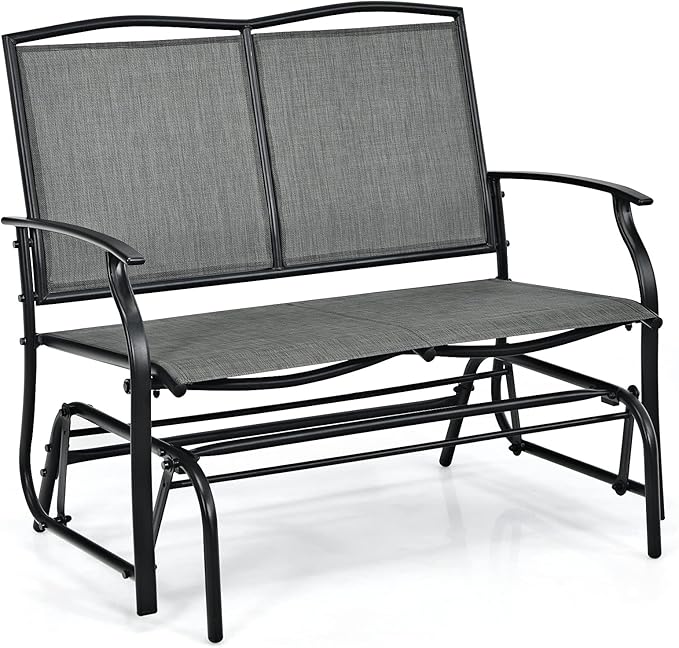 Giantex Patio Glider Benches for Outside, Swing Glider Chair with Steel Frame, 400 LBS Capacity, Patio Swing Rocker - Photo 1