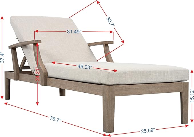 SAFAVIEH Couture Outdoor Patio Furniture Collection - Martinique Chaise Lounge Chair - Photo 2