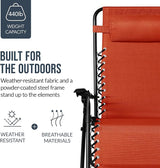 Best Choice Products Set of 2 Extra Wide Adjustable Steel Mesh Zero Gravity Lounge Chair Recliners w/Pillows and Cup - Photo 6