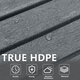 4 Chairs & 2 Tables Folding Adirondack Chair Set with Side Table – HDPE Weatherproof Outdoor Patio Chairs with - Photo 6