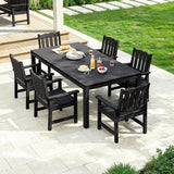 Stoog 7 Pieces Patio Dining Sets, All-Weather HIPS Material & Aluminum Frame Dining Table with 2" Umbrella Hole - Photo 9