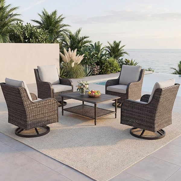 5 Piece Wicker Patio Furniture Set - Photo 1